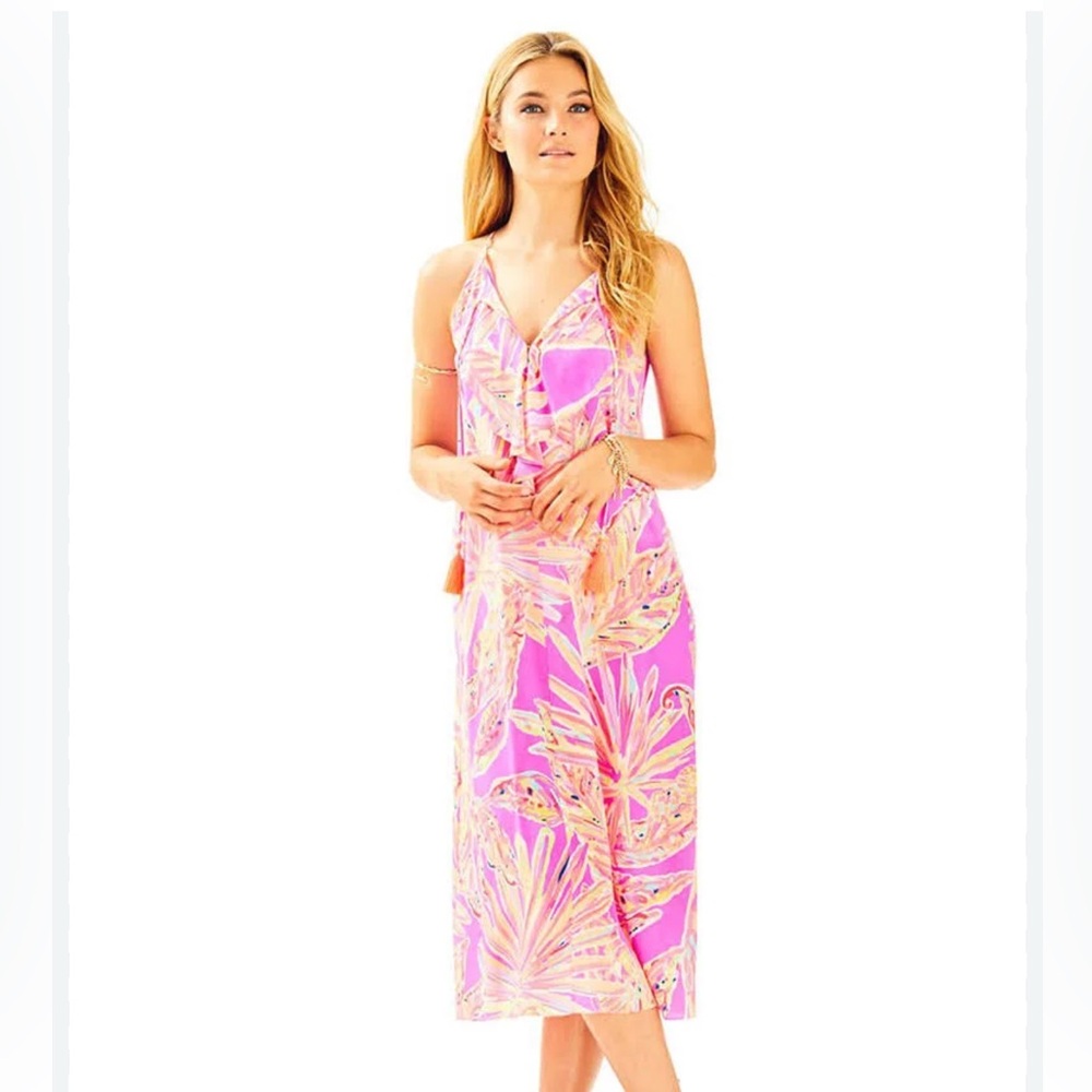 Lilly Pulitzer Lachelle Silk Midi Dress Amethyst Sunseekers size small